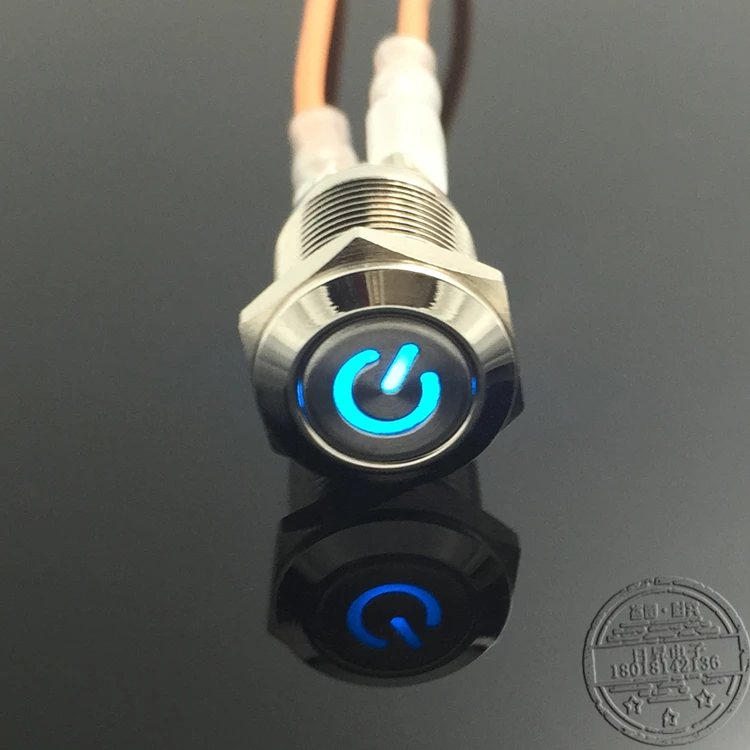 Светильник питания 12 мм симвосветильник металлический кнопочный переключатель