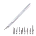 10 шт.лот, нож для рукоделия сделай сам, скальпель, лезвия из нержавеющей стали, ручка, ножи для резки древесины, бумаги, пленки, инструменты для ремонта печатных плат