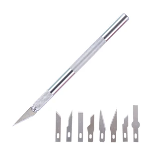 10 шт.лот, нож для рукоделия сделай сам, скальпель, лезвия из нержавеющей стали, ручка, ножи для резки древесины, бумаги, пленки, инструменты для ремонта печатных плат