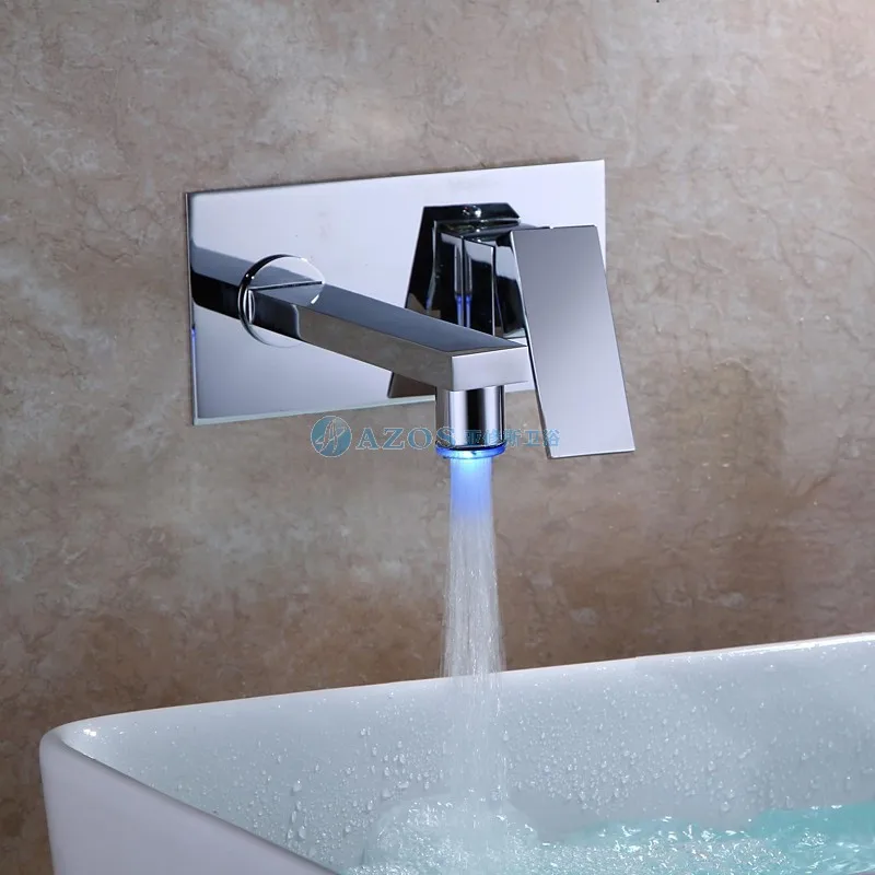 Меняющий цвет светодиодный Водопад широко распространенный кран для раковины в