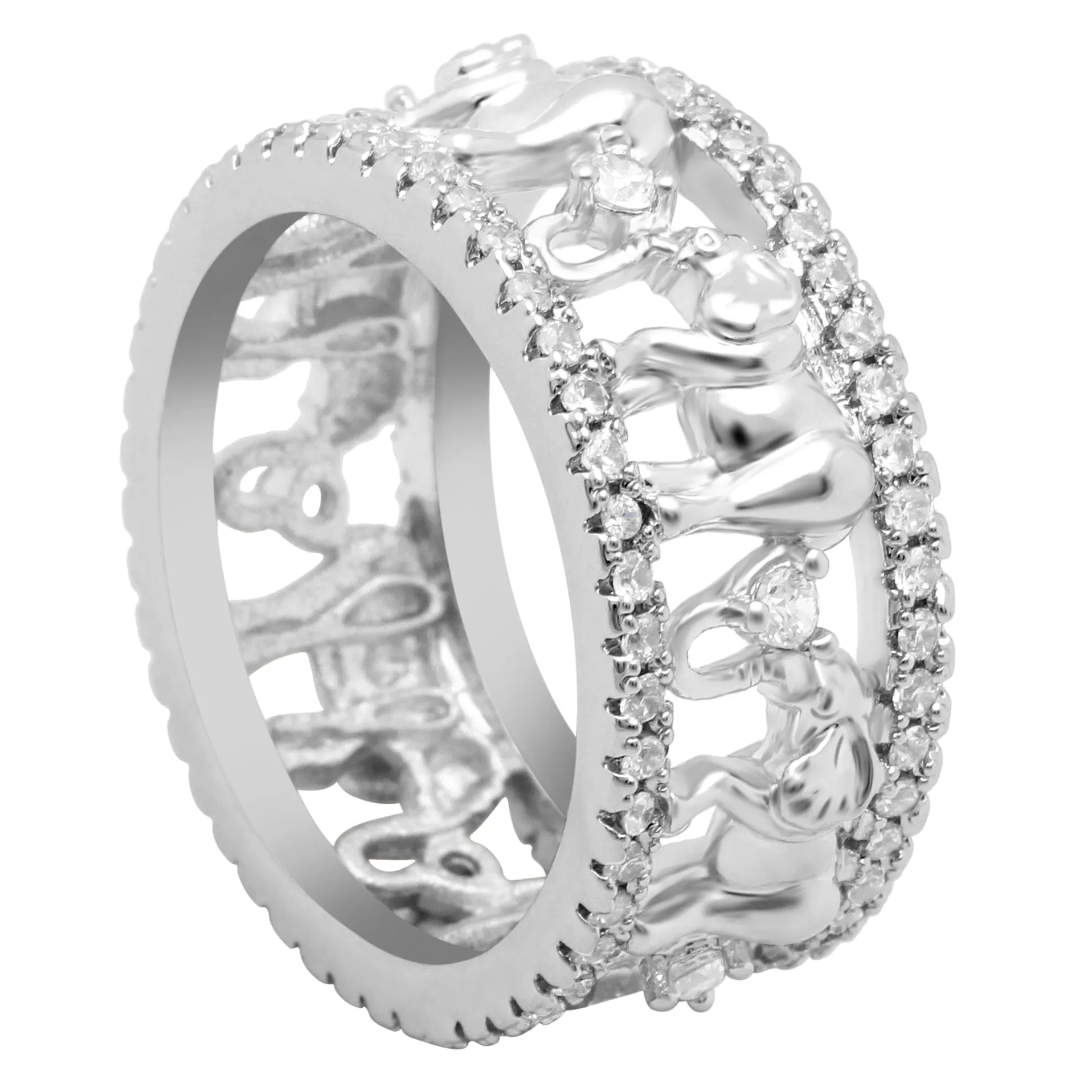 Кольцо с 3d изображением слона на удачу ювелирные изделия цвет розового золота