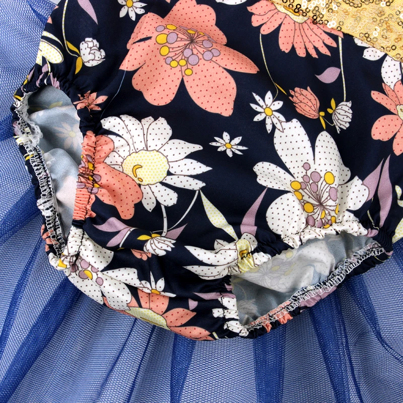 Модные детские платья принцессы комбинезон с цветочными блестками женские