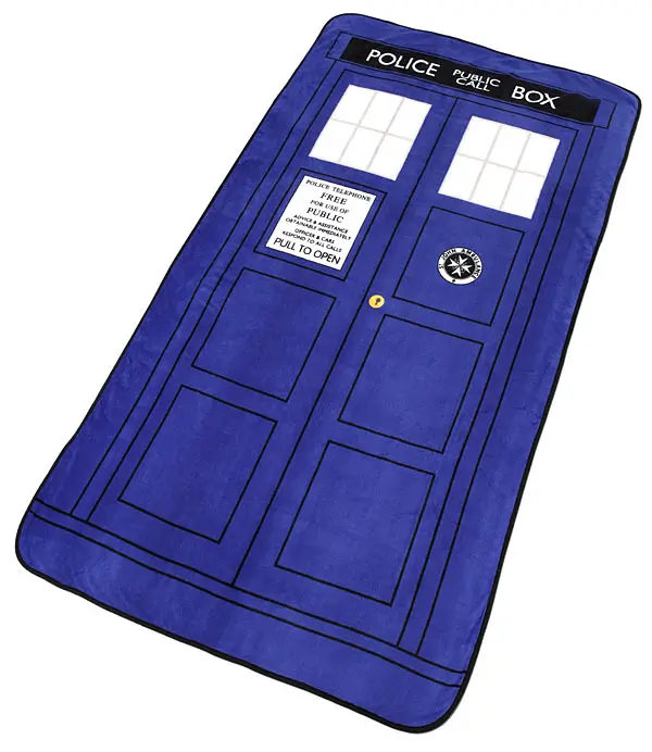 Голубое многофункциональное аниме одеяло Doctor Who TARDIS Коралловая флисовая
