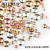 btfbes faceted flat round hematite beads 346810mm gold color silver plated loose spacer spacer jewelry bracelets making diy
