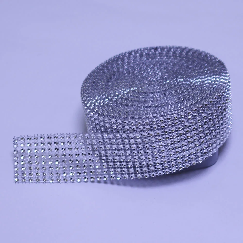 5 ярдов 4 см 8 рядов серебристая золотистая Алмазная сетка украшение для торта