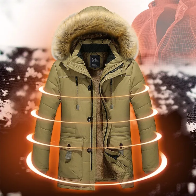2019 Men Outerwear Dropshipping New Parka Solid Male Clothing Cotton Padded Winter Jacket Windproof Thick Coats | Мужская одежда