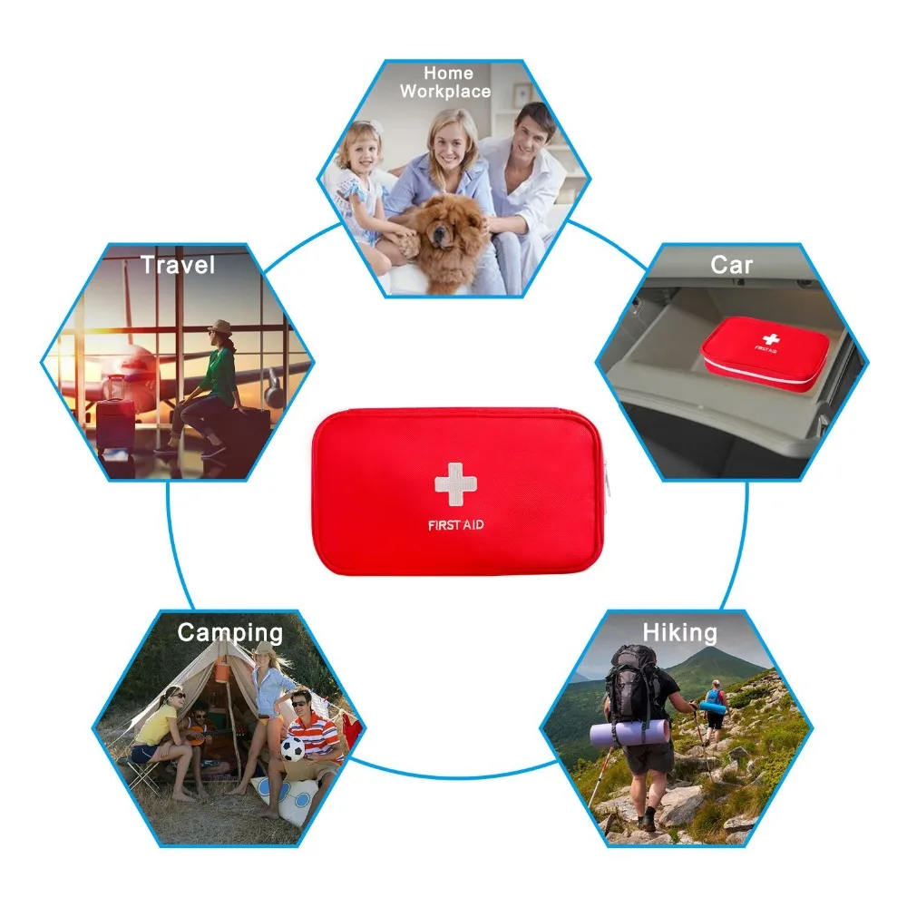 

Portable First Aid Empty Kit Pouch Tote Small First Responder Storage Bag Compact Emergency Survival Bag