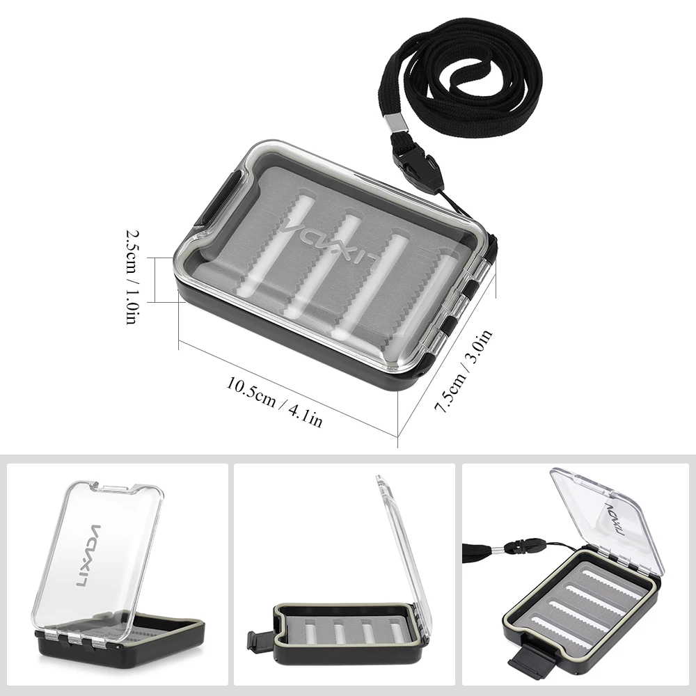 Lixada прозрачная коробка для мух Легкая ручка пенопласт портативный карманный