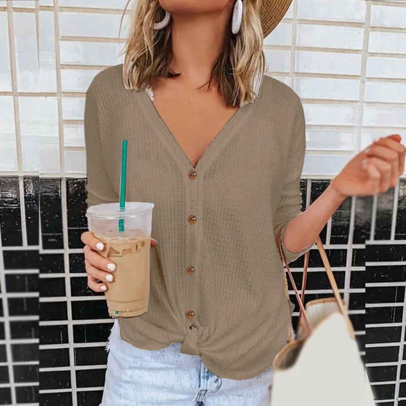 Женские повседневные топы больших размеров летние свободные с v-образным вырезом