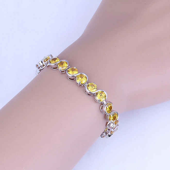 Любовь монолог &quotS&quot Форма AAA желтый кристалл серебряные Цвет