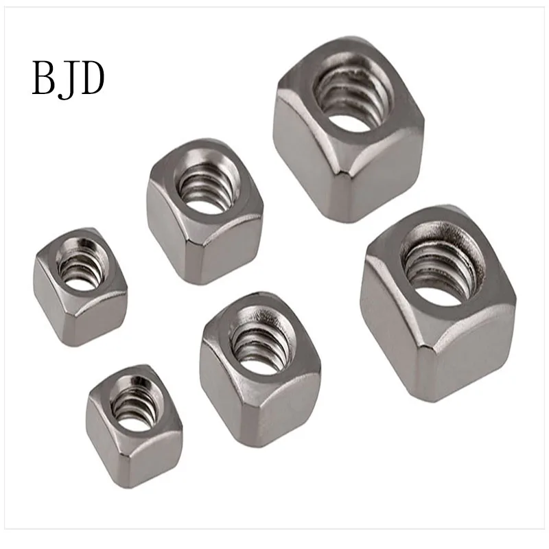 DIN557 100 шт. M3 3 мм гайка M4 4 M5 5 M6 6 M8 8 M10 квадратная нержавеющая сталь квадратные не