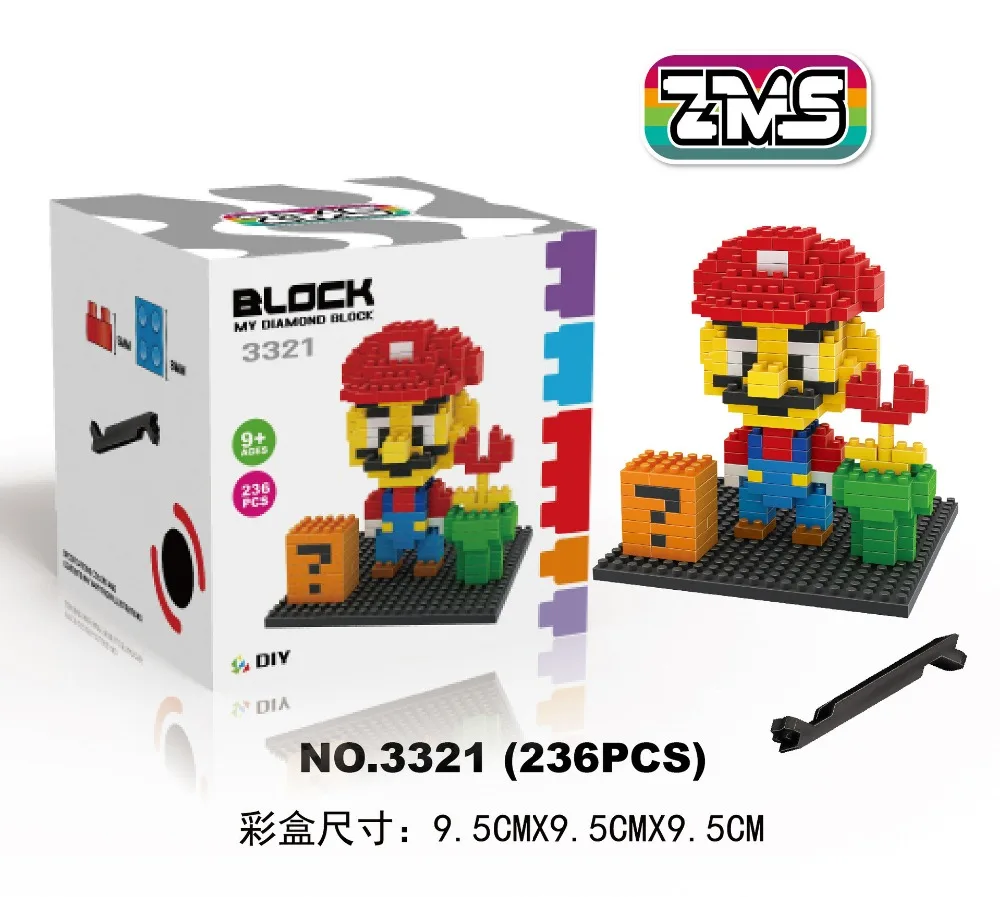 ZMS Супер Марио мини-конструкторов в мультфильм DIY строительные игрушки фигурку