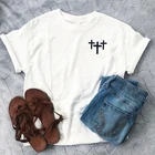 Женская футболка с крестом Иисуса, в стиле гранж