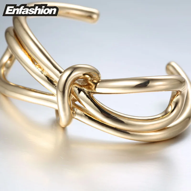 Enfashion узел браслет Noeud браслет knoop цвет золотистый браслет для женские браслеты-каффы манжетой браслеты