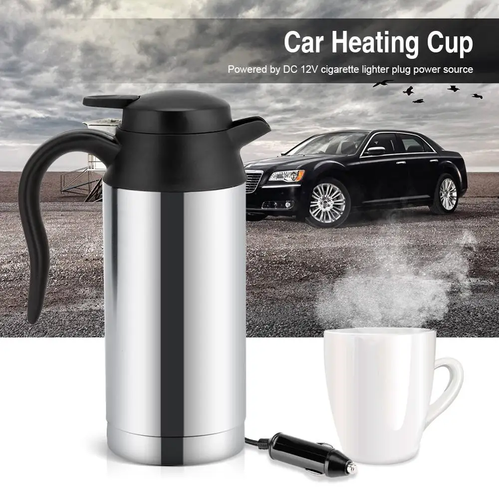 

12V 750ml Vehicular Kettle Car Electric Pot Stainless Steel Coffee Mug With Cigarette Lighter Auto Accessories Coffee Kettle