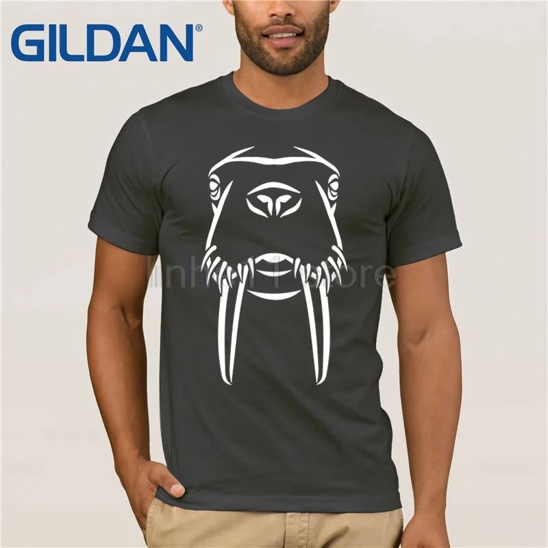 Мужская футболка Walrus head популярная с круглым вырезом 100% хлопок Забавные футболки