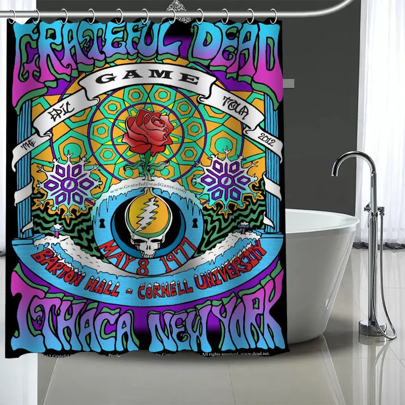 Custom grateful dead Shower Curtain With Plastic Hooks Modern Fabric Bath Curtains Home Decor Your image | Дом и сад
