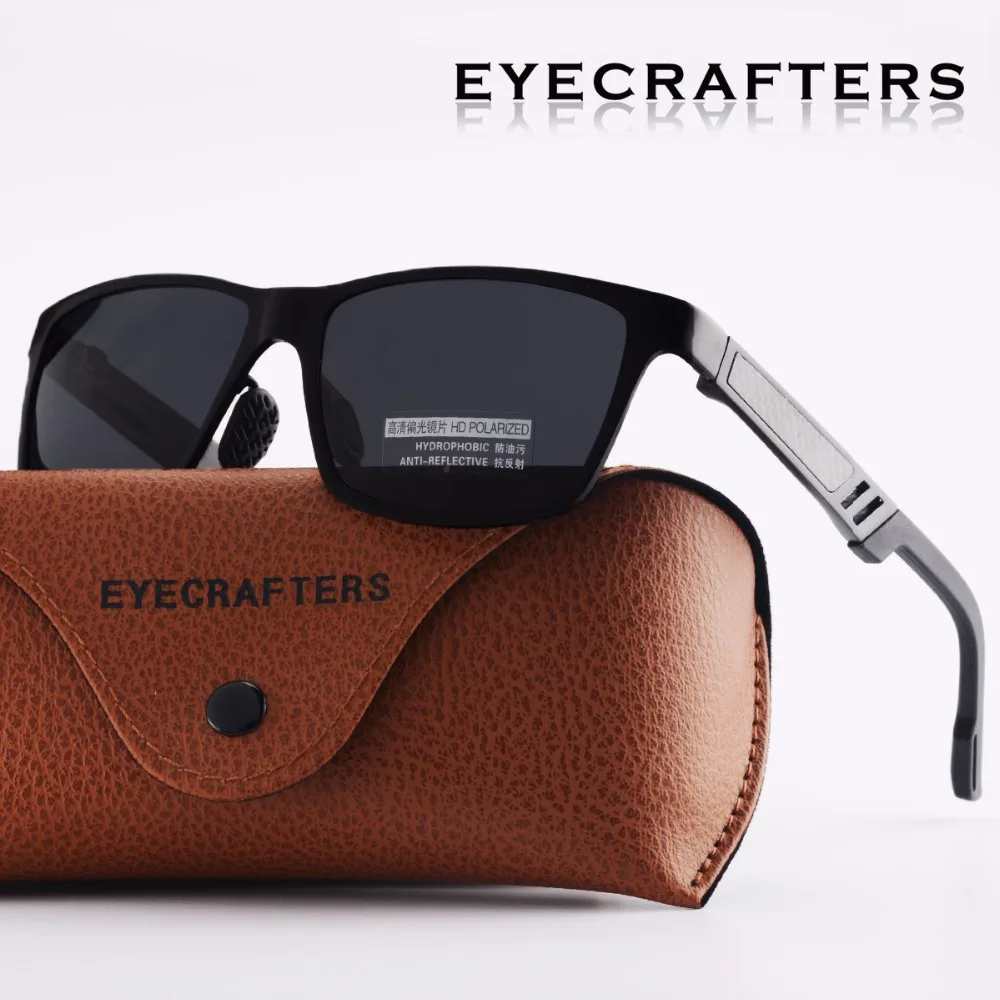Мужские зеркальные солнцезащитные очки Eyecrafters коричневые дизайнерские