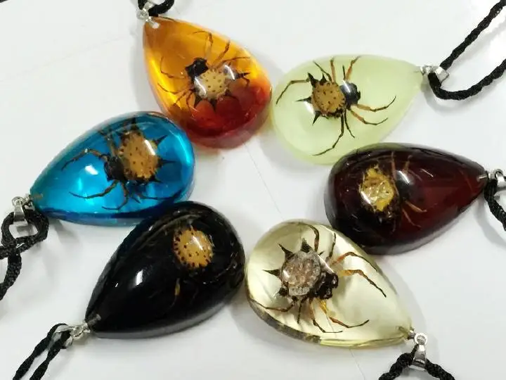 12 шт. новинка настоящий колючий паук подвеска в виде насекомых ювелирные изделия