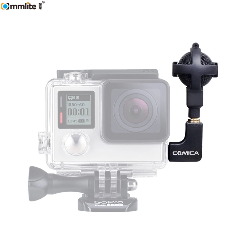 Комика шариковая стерео видео микрофон интервью для камер GoPro Hero 3 + 4 5|for gopro