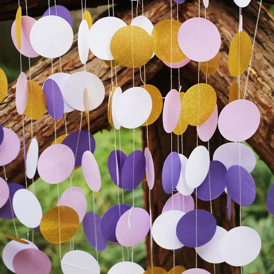 (5 шт./лот) Фиолетовый Золото Гирлянды Фон Свадьба Праздник Фотосессии Торжества