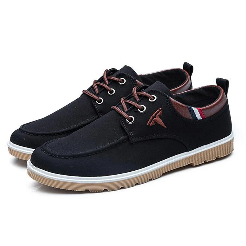 Мужские парусиновые туфли на шнуровке повседневные кроссовки с вышивкой