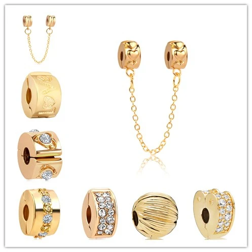 Золото Цвет бусина с зажимом цепи дуги любящее сердце семена радует элегантным