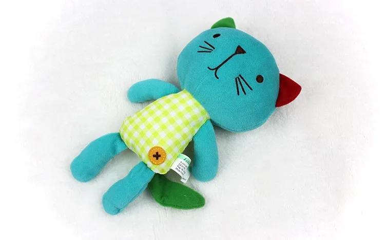 Cat 22cm Топ 22 см* 12 см переносные детские погремушки Игрушка Кот кролик медведь кольцо колокольчик Младенческая прогулочная коляска игрушка 0+ месяц плюшевый звук новорожденный мягкий - Цвет: Cat 22cm