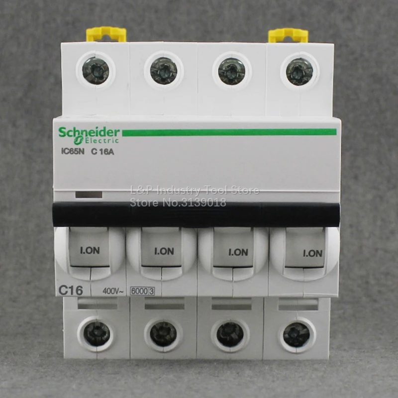 100% Новый оригинальный Schneider IC65N 4P C16A A9F18416 вакуумный мини-Автоматический выключатель MCB Acti 9 Type C