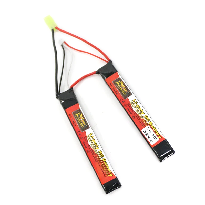 5 шт. ZOP lipo Батарея 2 S 7.4 В 2000 мАч 25C Акку мини Airsoft пистолет RC модель Tamiya Разъем|7.4v