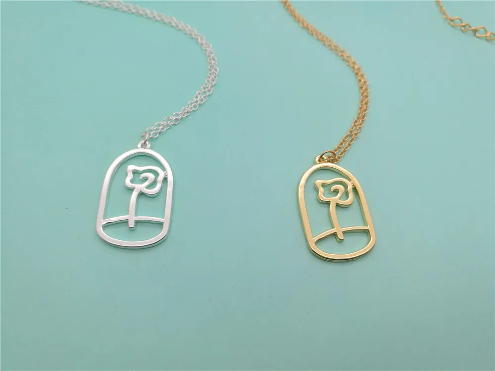 30 штук Магическая Роза в ожерелье из террариума с цветочным принтом символа