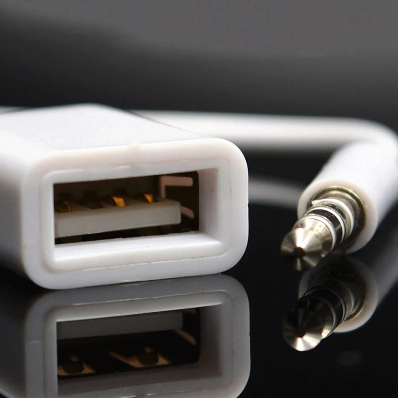 3 5 мм штекер AUX аудио разъем к USB 2 0 гнездо конвертер кабель Шнур Автомобильный MP3