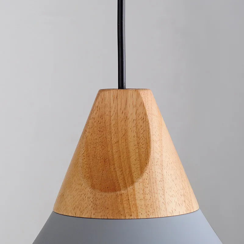 Современные деревянные подвесные светильники промышленные серые алюминиевые