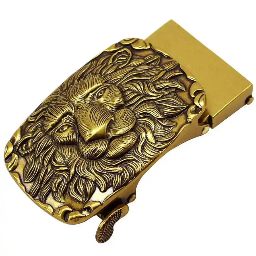 

NEW Vintage Buckle Belt Buckle Fashion Automatic Buckle Men's Solid Buckle Automatic Ratchet Leather Belt Suit for :3.3-3.6cm