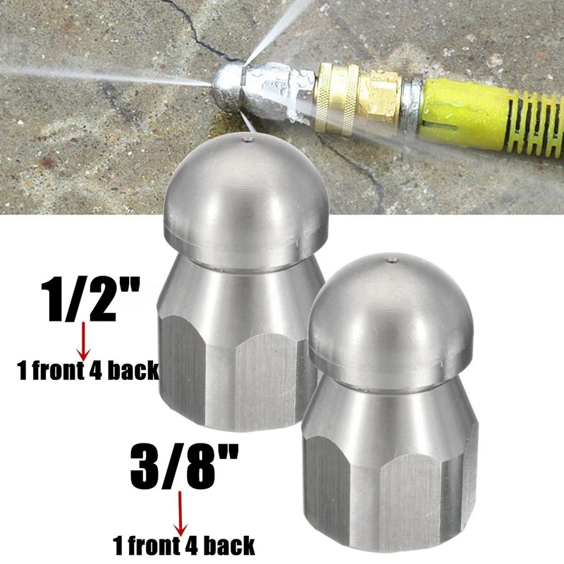 Pipe Jetter Pressure Washer Drain Sewer Cleaning Rotary Nozzle 5 Jet |