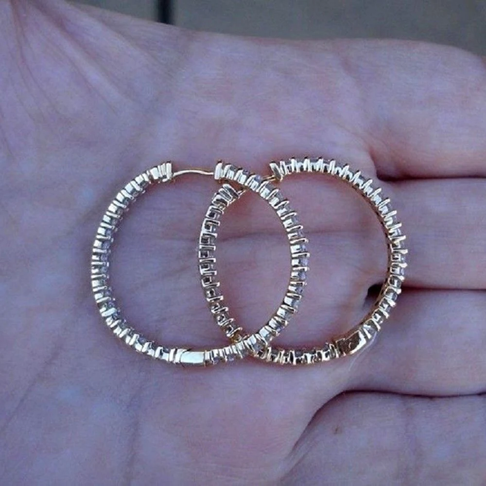 

Solid 14K White Gold Moissanite Drop Earrings for Women 2.8CTW 2mm F Color Moissanite Diamond Earrings