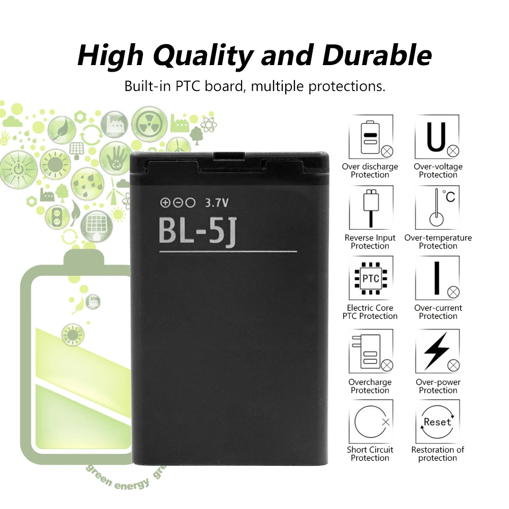 2019 новый 100% оригинальная замена BL 5J Батарея для Nokia N900 Lumia 520 521 525 5230 5233 5238 5800 5802X6