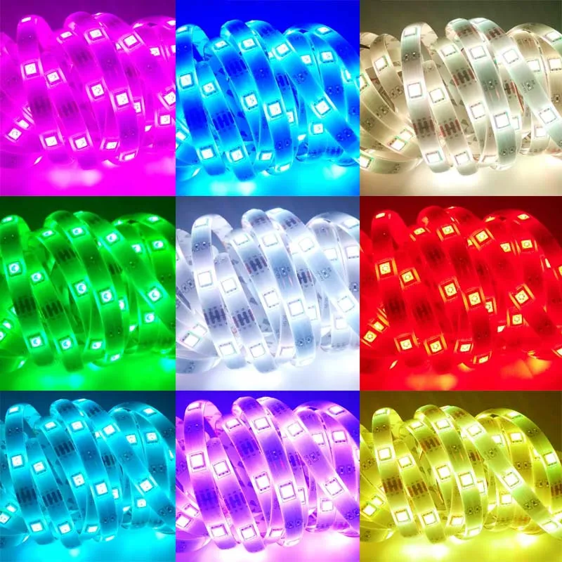 SMD 5050 RGB светодиодный светильник с сенсорным пультом дистанционного управления 30 светодиодный/м гибкий IP 65 водонепроницаемый неоновый светильник лента DC 12 В адаптер