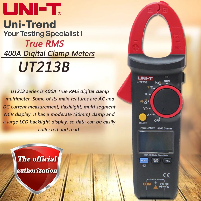 UNI-T UT213B AC 400A цифровой клещи True RMS Амперметр Сопротивление/Емкость/частота/температура тест NCV