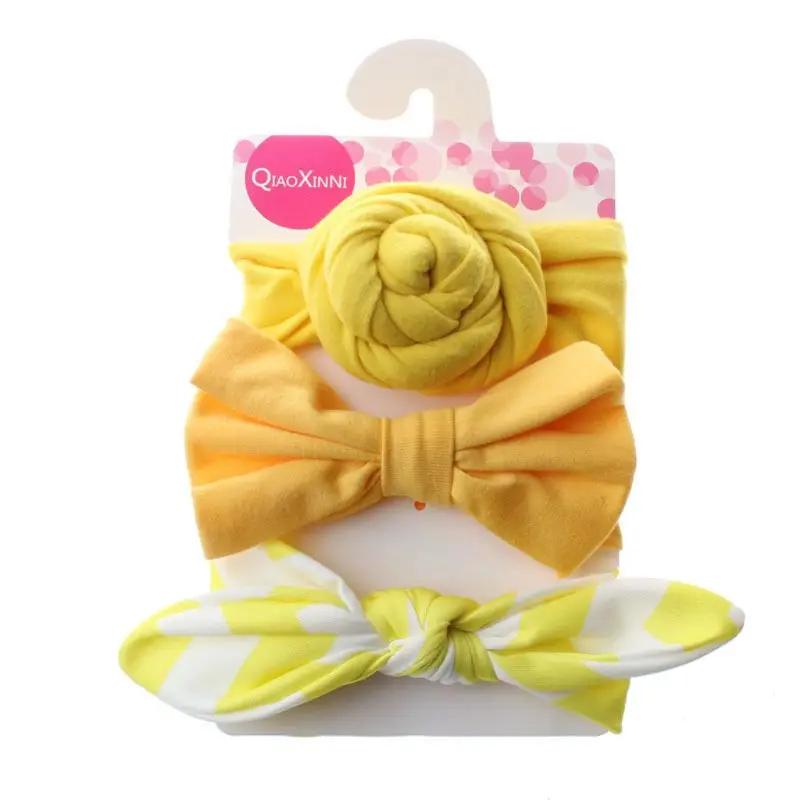

3 Pcs/Set Floral Bows Baby Bowknot Hairband Baby Girl Hair Accessories