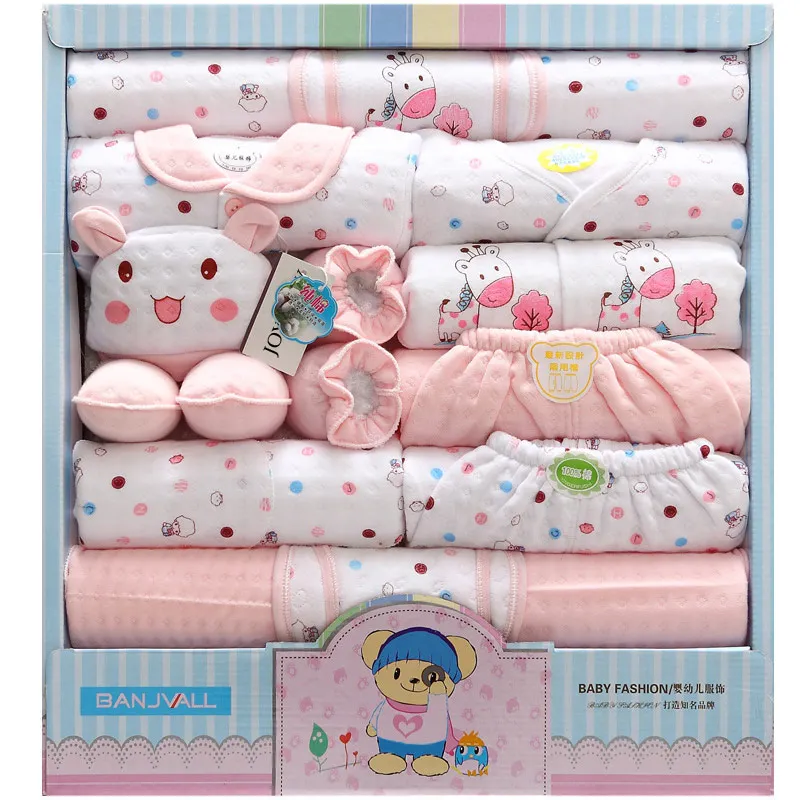 

18 piece newborn baby set boy clothes 100% cotton infant suit baby girl clothes outfits pants baby clothing hat bib ropa de bebe