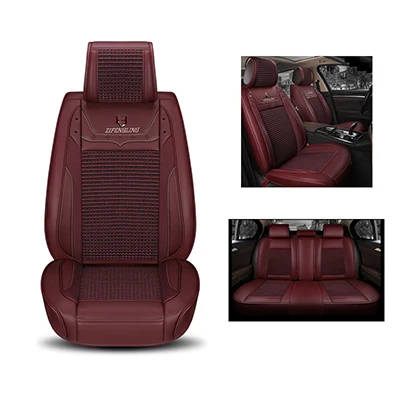 red no pillow Wenbinge специальные кожаные чехлы для сидений автомобиля для Lada 110 111 112 Kalina Niva Vesta XRAY Granta автомобильные аксессуары наклейки для стайлинга автомобилей - Название цвета: red no pillow