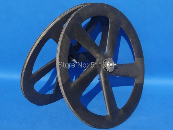 _ Полный углеродный матовый Трековый велосипед с пятью спицами клинчерная