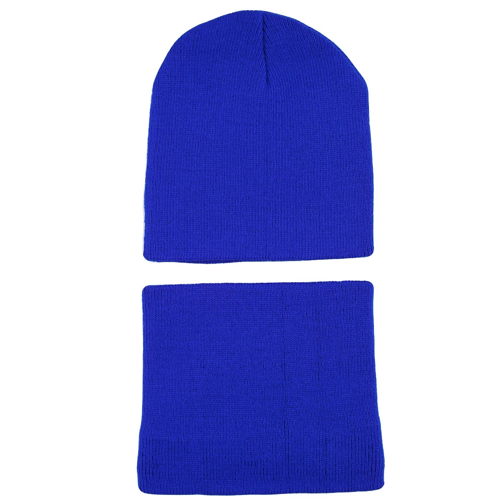 2 шт. Хан Издание Чистый Цвет Кожи Знак Knited Детей Шапочка Hat с Шарфом | Детская