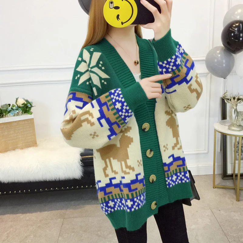 2019 Spring New Cardigan Women's Large Size Loose Medium Long Sweater Coat Autumn Winter Oversized Fashion Ladies Knitwear Vs461 |