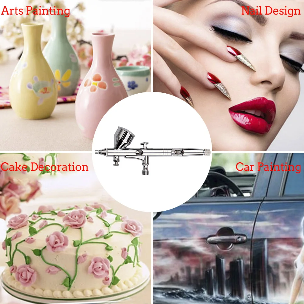 Dual Action Airbrush Kit 0.2mm/0.3mm/0.5mm Needle Aerograph Set Spray Art Nail Face Makeup Body Tattoos | Электроника