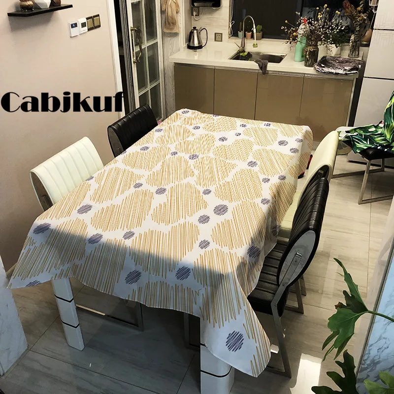 Льняная скатерть в стиле кантри с принтом полоску многофункциональная