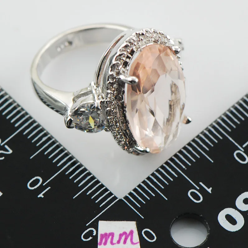 Morganite 925 пробы Серебряное кольцо Размер 6 7 8 9 10 F1043|ring cross|ring manufacturering butterfly |