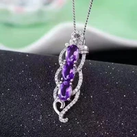 925 sterling silver amethyst pendants fashion gift for women jewelry necklaces pendants fine