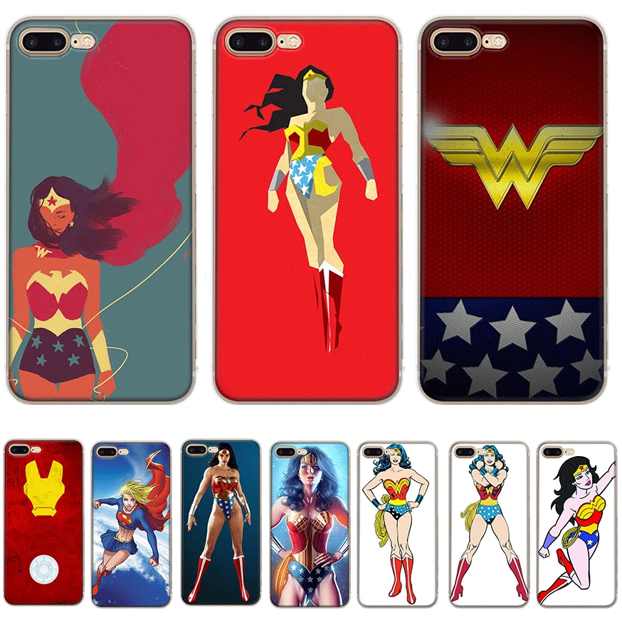 Жесткий чехол Desxz для iPhone 6 6s 7 8 Plus X XR XS Max 5 5S SE Case Wonder Woman Comics | Мобильные телефоны и